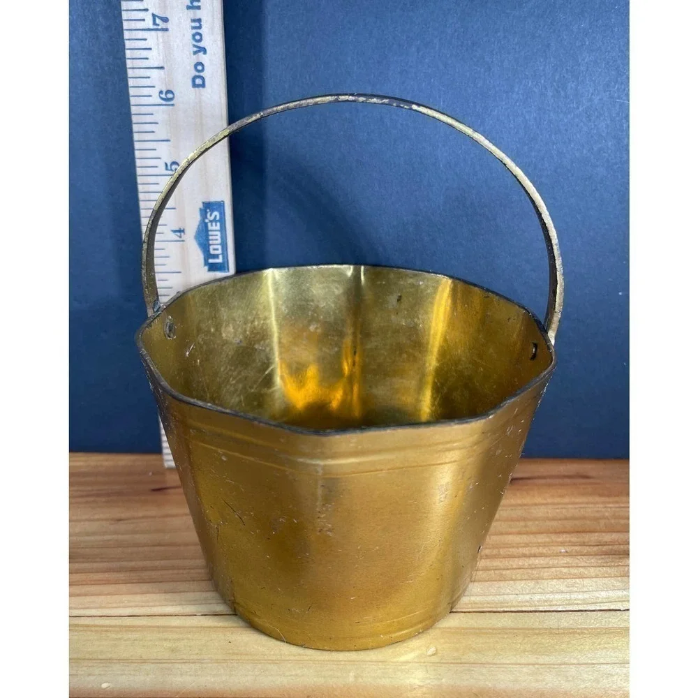 VINTAGE Small Solid Brass Bucket Made in India
